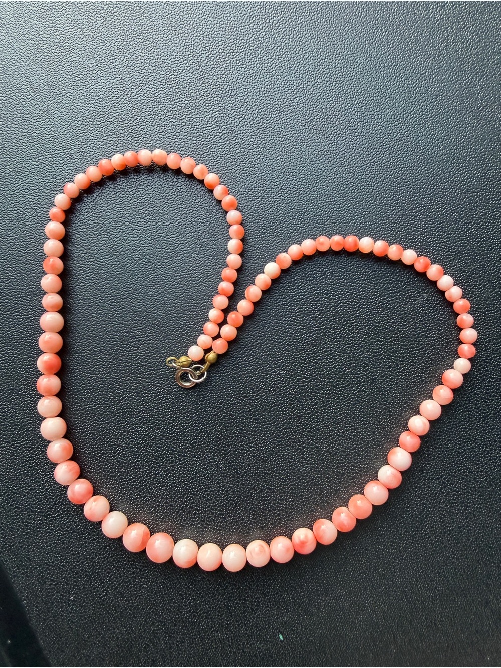 Vintage angel skin blush pink coral necklace